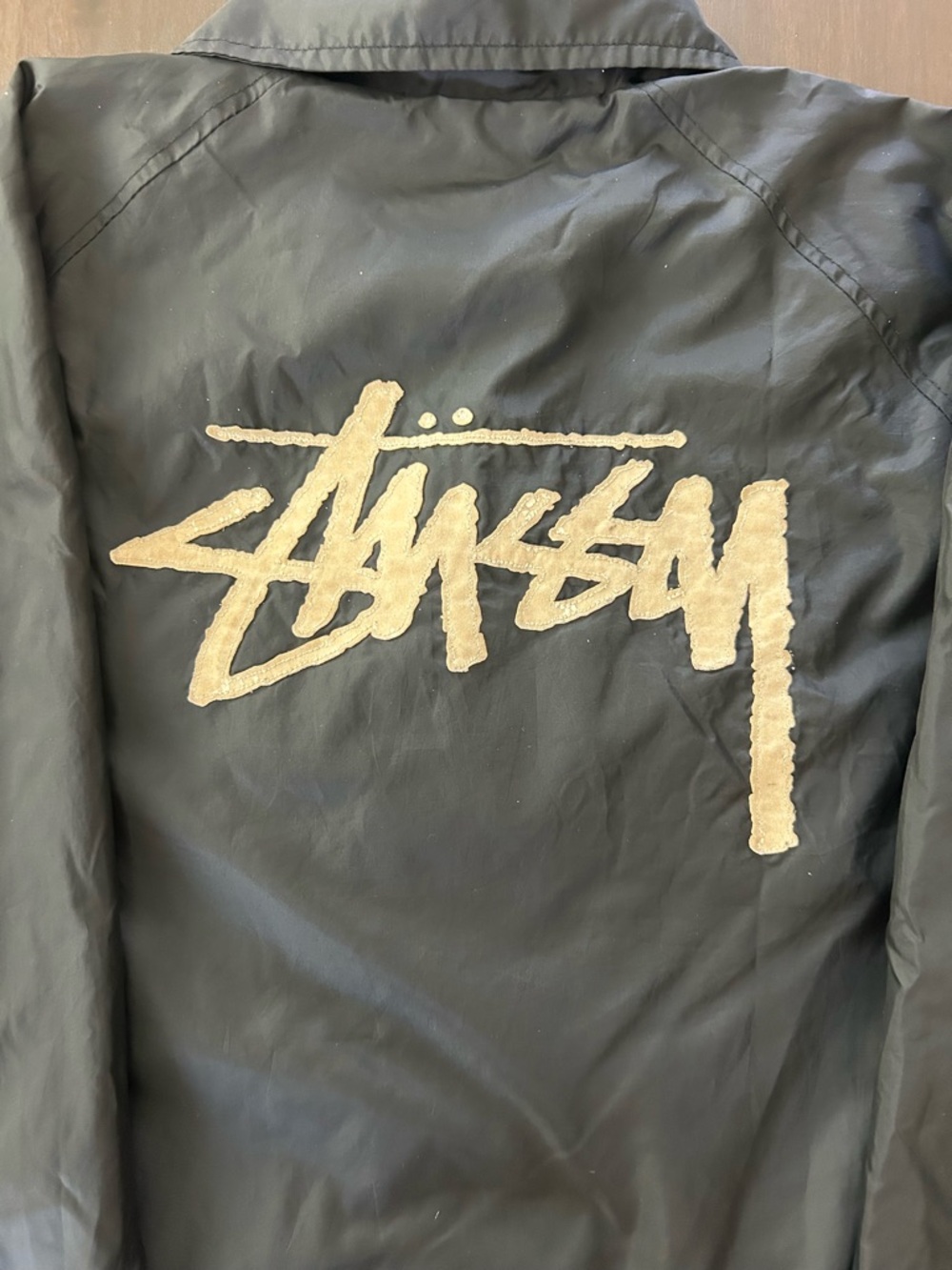 Stussy Link Script Logo Black Coach Jacket with Embroidered Logo - Picture 9 of 10
